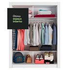 Clóset Soltero 117 cm 2 Puertas Corredizas Blanco/Marrón Denver Madesa
