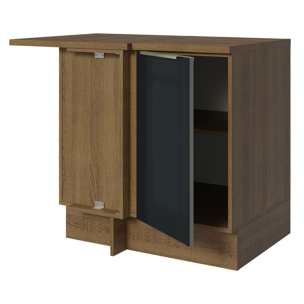 Mueble de Esquina Lux 1 Puerta 60 cm Profundidad (Con Encimera) Marrón/Negro