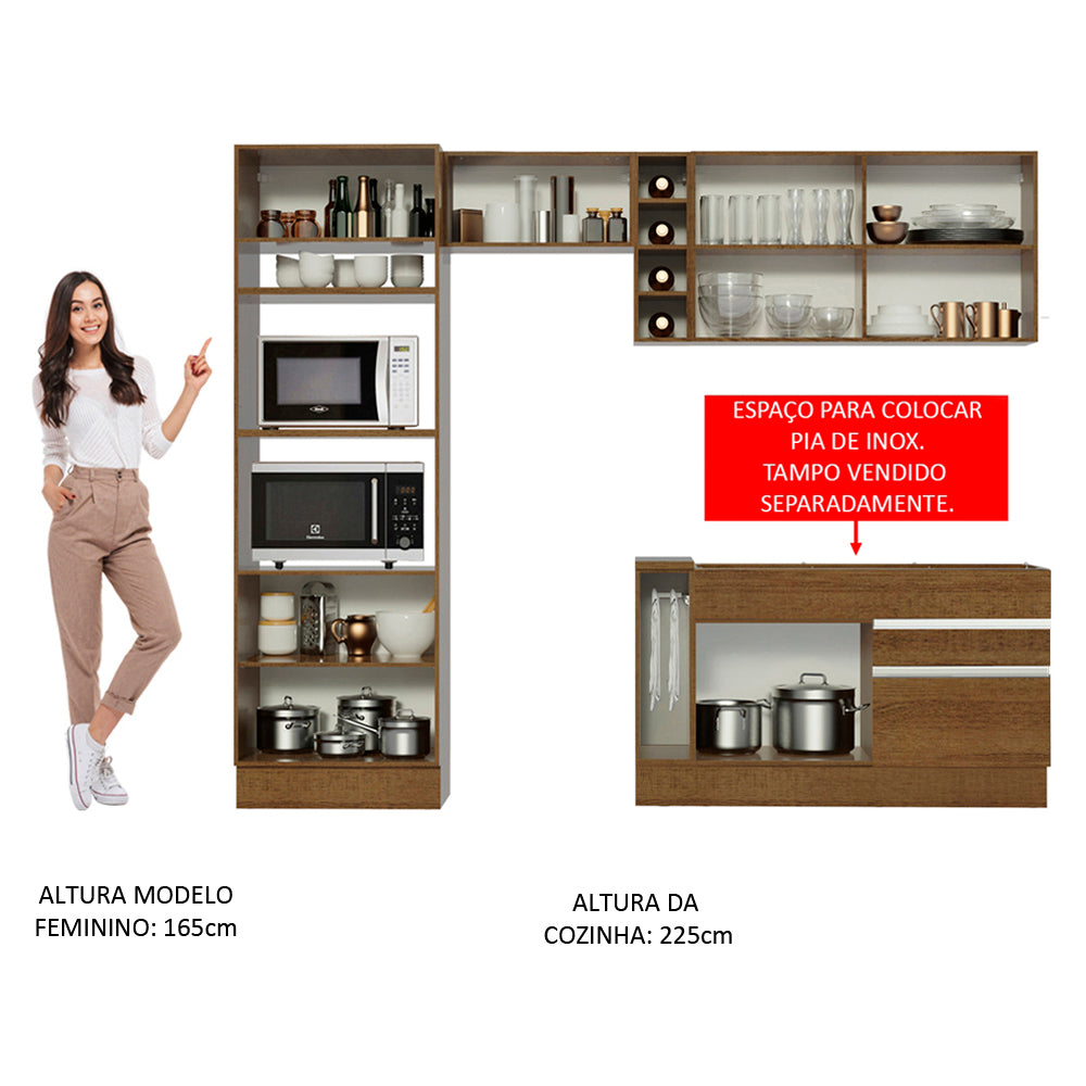 Cocina Integral 270cm Marrón Jade 09