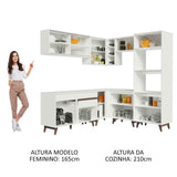 Cocina Integral de Esquina 402cm Blanco Reims Madesa 01