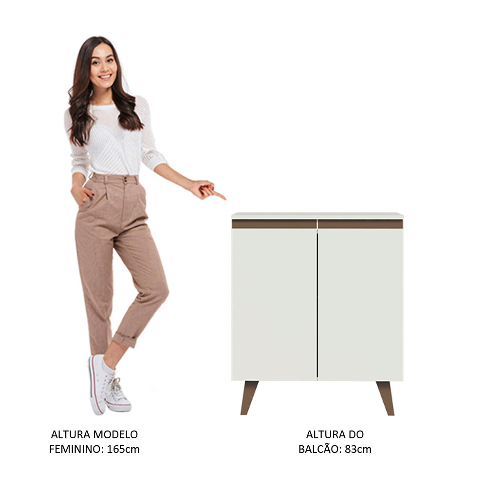 Gabinete Bajo 70 cm 2 Puertas Blanco Reims Madesa
