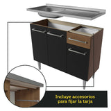 Cocina Integral 293cm con Fregadero Marrón/Negro Emilly 08