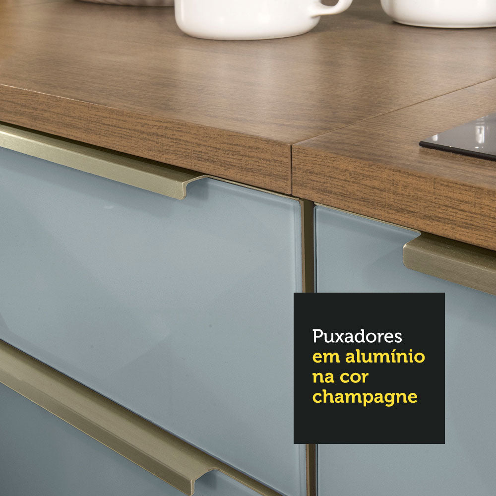 Mueble de Esquina Lux 1 Puerta 60 cm Profundidad (Con Encimera) Marrón/Gris