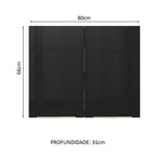 Gabinete Superior 80 cm 2 Puertas Marrón/Negro Lux Madesa