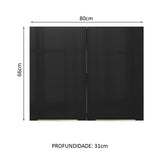 Gabinete Superior 80 cm 2 Puertas Lux Marrón/Negro