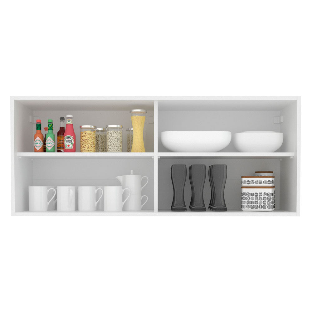 Gabinete Superior 120 cm 2 Puertas Corredizas de Vidrio Blanco Glamy, Reims, Stella, Agata y Lux Madesa