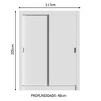 Clóset Soltero 117 cm 2 Puertas Corredizas 4 Cajones Blanco Dallas Madesa