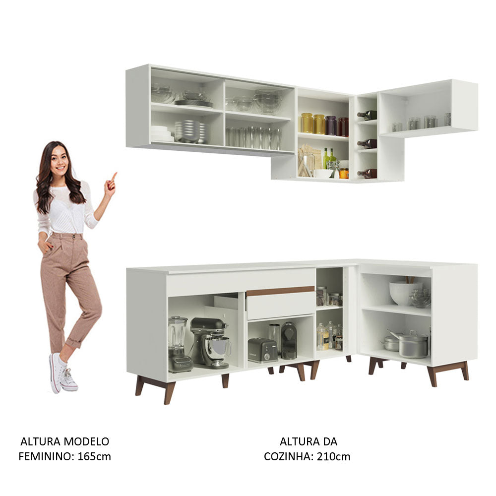 Cocina Integral de Esquina 332cm Blanco Reims 02