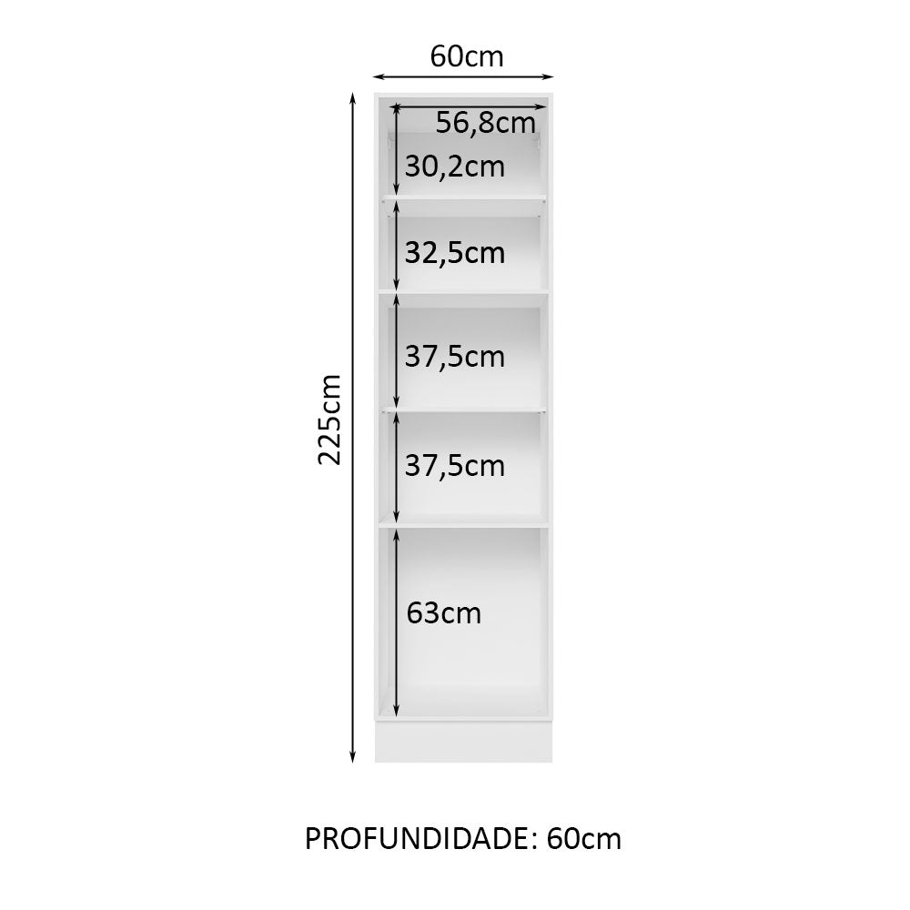Despensero 60 cm 3 Puertas Blanco/Negro Lux Madesa