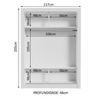 Clóset Soltero 117 cm 2 Puertas Corredizas Blanco/Marrón Denver Madesa