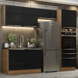 Cocina Integral 260 cm Lux Marrón/Negro 05