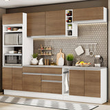 Cocina Integral 290 cm Blanco/Marrón Vicenza 12