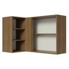 Gabinete Superior Esquinero 166 cm 1 Puerta 3 Nichos Marrón/Gris Lux Madesa
