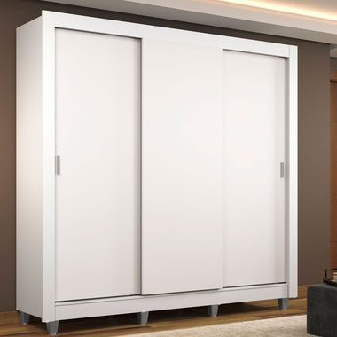 Clóset Matrimonial 170 cm 3 Puertas Corredizas Blanco Monaco Madesa