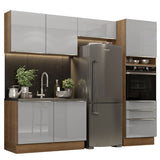 Cocina Integral 260 cm Lux Marrón/Gris 05