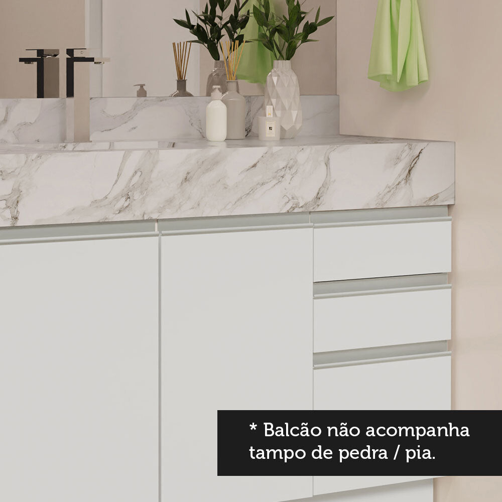 Gabinete para Baño de 120cm 2 Puertas y 3 Cajones Blanco