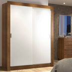 Clóset Soltero 117 cm 2 Puertas Corredizas Marrón/Blanco Denver Madesa
