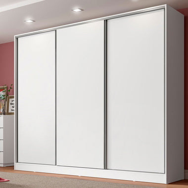 Clóset Matrimonial 231 cm 3 Puertas Corredizas 100% MDF Blanco Royale Madesa