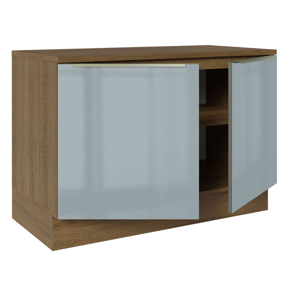 Gabinete Bajo 120 cm 2 Puertas Marrón/Gris Lux Madesa