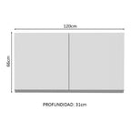 Gabinete Superior 120 cm 2 Puertas Marron/Blanco Glamy Madesa