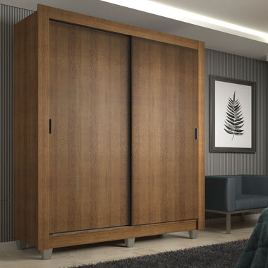 Clóset Soltero 117 cm 2 Puertas Corredizas Marrón Denver Madesa