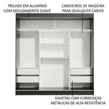 Clóset Matrimonial Madesa Reno 3 Puertas Correderas Negro