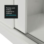 Clóset Matrimonial 170 cm 3 Puertas Corredizas 2 Cajones Blanco Lyon Madesa