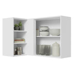 Gabinete Superior Esquinero 166 cm 1 Puerta 3 Nichos Blanco/Gris Lux Madesa