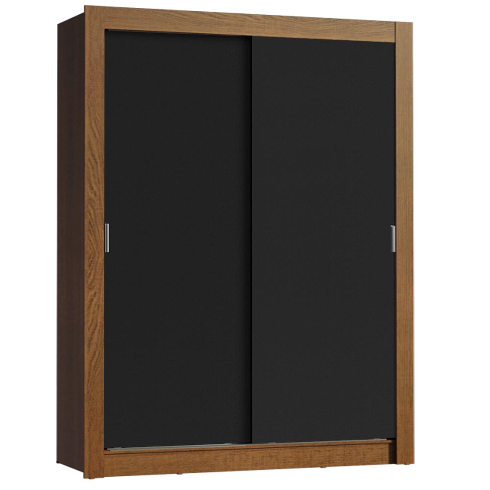 Clóset Soltero 117 cm 2 Puertas Corredizas 4 Cajones Marrón/Negro Dallas Madesa
