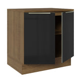 Gabinete Bajo 80 cm 2 Puertas Marrón/Negro Lux