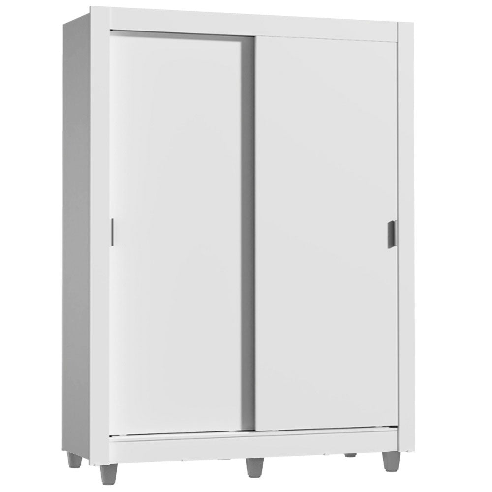 Clóset Soltero Dallas Plus 2 Puertas Correderas 4 Cajones con Patas Blanco