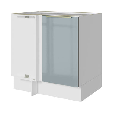 Gabinete Bajo Esquinero 80 cm 1 Puerta Sin Encimera Blanco/Gris Lux Madesa