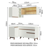 Cocina Integral Esquinera 262cm Blanco Reims Madesa 01