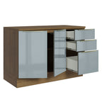 Gabinete Bajo 120 cm 2 Puertas 3 Cajones Marrón/Gris Lux Madesa