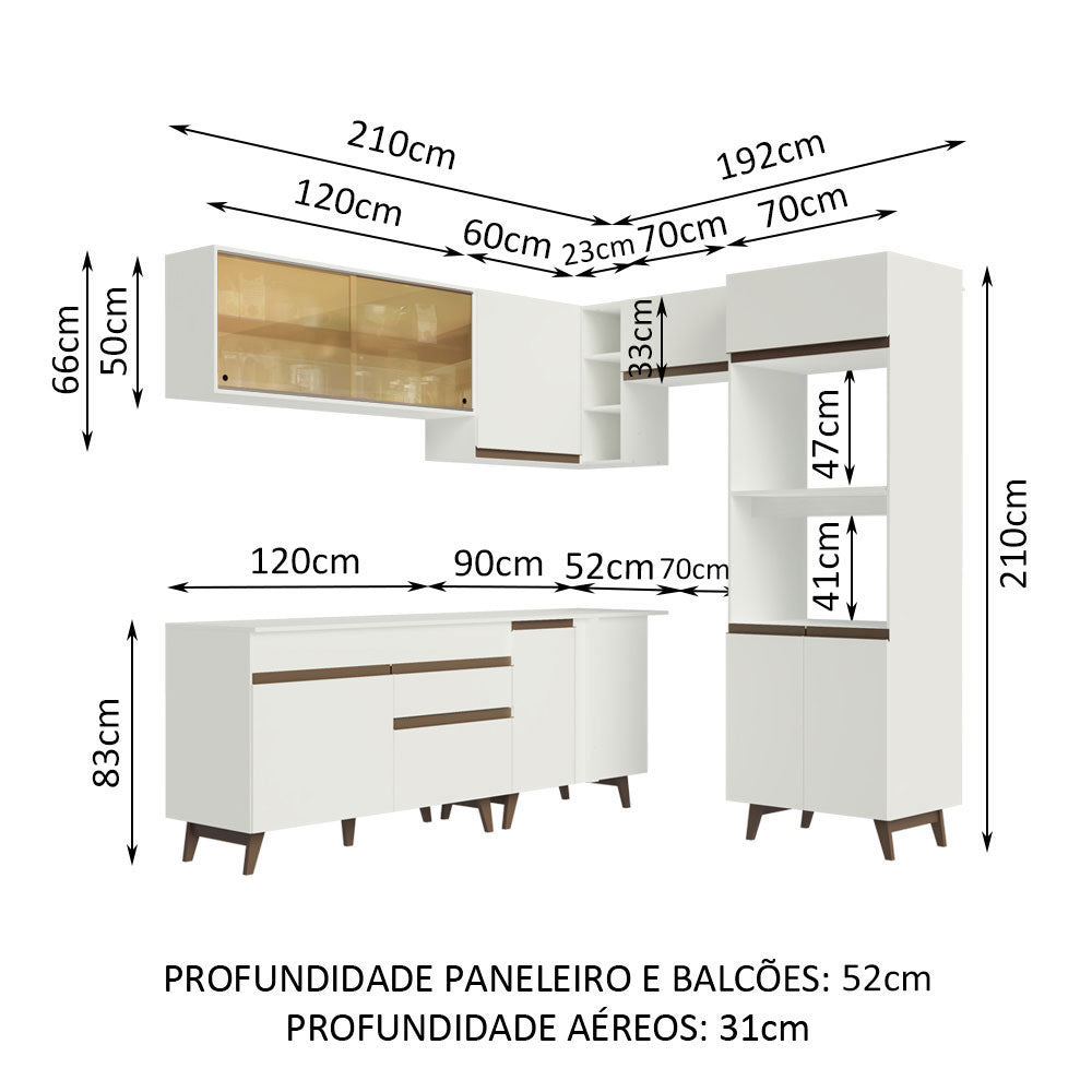 Cocina Integral Esquinera 402cm Blanco Reims Madesa 02