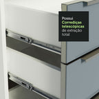 Gabinete Bajo 80 cm 2 Cajones Sin Encimera Blanco/Gris Lux Madesa