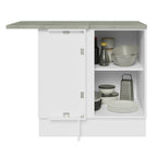 Gabinete Bajo Esquinero 102 cm 1 Puerta Blanco/Negro Lux Madesa