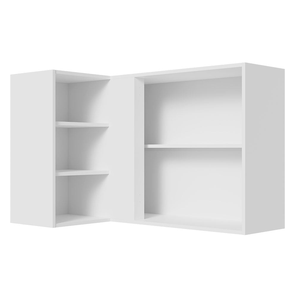 Gabinete Superior Esquinero 166 cm 1 Puerta 3 Nichos Blanco/Gris Lux Madesa
