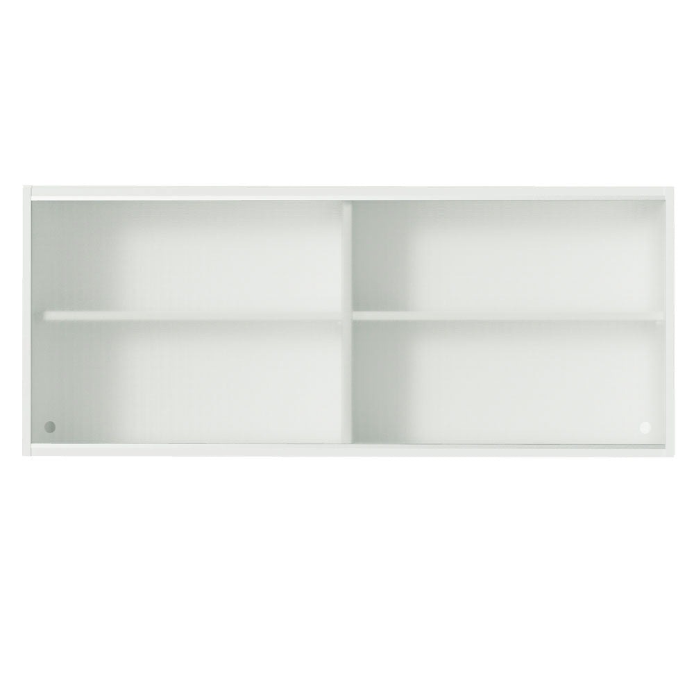 Gabinete Superior 120 cm 2 Puertas Corredizas de Vidrio Glamy, Agata y Reims Blanco