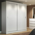 Clóset Soltero 117 cm 2 Puertas Corredizas 2 Cajones Blanco Dallas Madesa