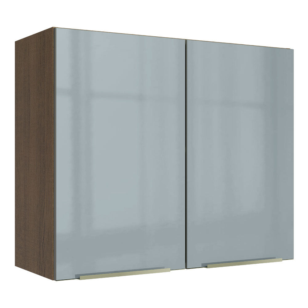Gabinete Superior 80 cm 2 Puertas Marrón/Gris Lux Madesa