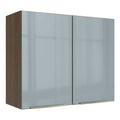 Gabinete Superior 80 cm 2 Puertas Marrón/Gris Lux Madesa
