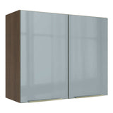 Gabinete Superior 80 cm 2 Puertas Lux Marrón/Gris