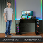 Escritorio Gamer 114 cm Negro Madesa