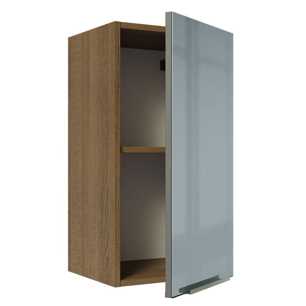 Gabinete Superior 35 cm 1 Puerta Lux Marrón/Gris