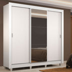 Clóset Matrimonial 170 cm 3 Puertas Corredizas Con 1 Espejo Blanco Monaco Madesa