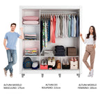 Clóset Matrimonial 170 cm 3 Puertas Corredizas Con 1 Espejo Blanco Monaco Madesa