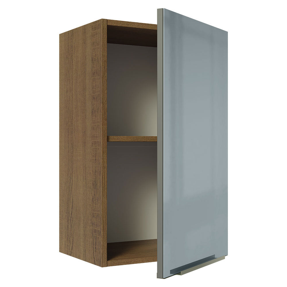 Gabinete Superior 40 cm 1 Puerta Lux Marrón/Gris