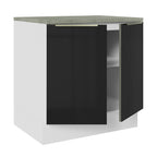 Gabinete Bajo 80 cm 2 Puertas Blanco/Negro Lux Madesa