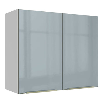 Gabinete Superior 80 cm 2 Puertas Blanco/Gris Lux Madesa